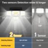 Solar Outdoor Lights - 3000LM 423 LED Motion Sensor Outdoor Lights, 4 Heads IP65 Waterproof Powered Security Flood Lights, 270°Wide Lighting Angle Wall Light with Dual Sensors for Backyard Yard Patio - Image 4