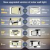 Solar Outdoor Lights - 3000LM 423 LED Motion Sensor Outdoor Lights, 4 Heads IP65 Waterproof Powered Security Flood Lights, 270°Wide Lighting Angle Wall Light with Dual Sensors for Backyard Yard Patio - Image 2
